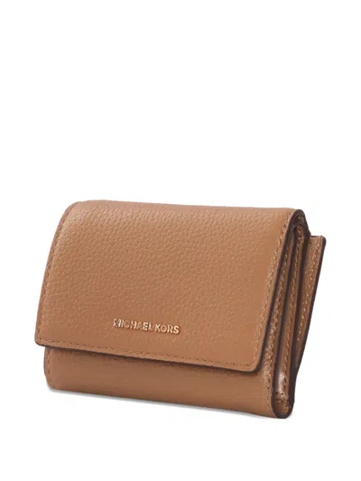 Michael Kors Tri-fold Leather Wallet In Brown
