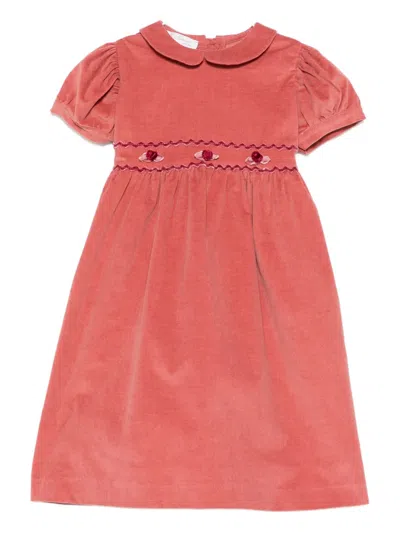 Mariella Ferrari Short-sleeved Embroidered Dress In Red