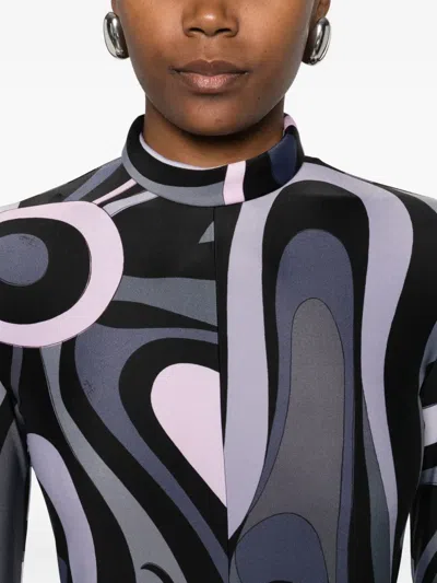 Pucci High Neck Abstract-print Jumpsuit In Multi