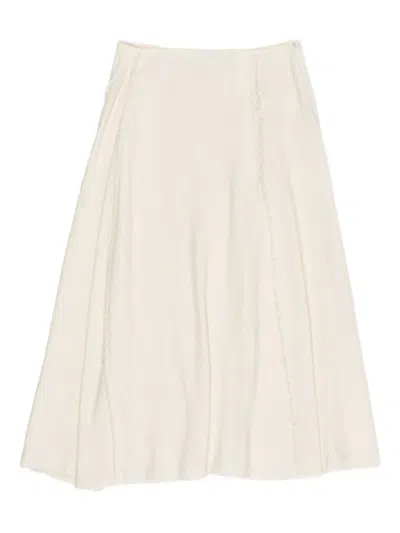 Bimba Y Lola Flared A-line Midi Skirt In Neutral