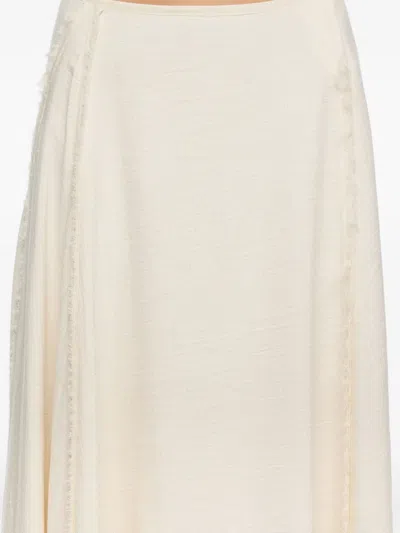 Bimba Y Lola Flared A-line Midi Skirt In Neutral
