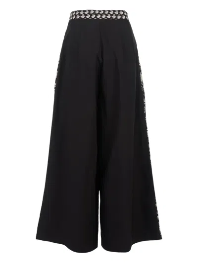 Biyan Patterned Palazzo Pants In Black