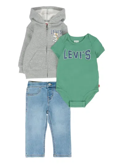 Levi's Logo-motif Trousers Set (set Of Three) In Green