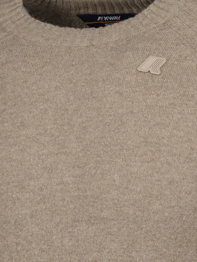 K-way Beige Crew Neck Sweater In Neutral