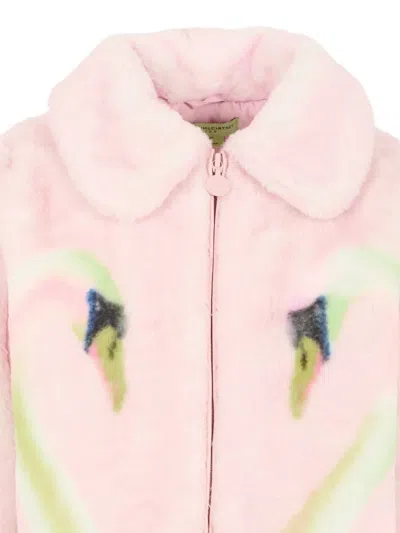 Stella Mccartney Swan-motif Coat In Pink