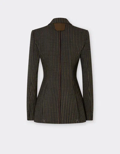 Ferrari Pinstripe Wool Blazer In Gray