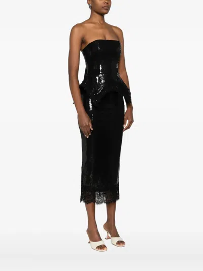 亮片束腰伞摆上衣