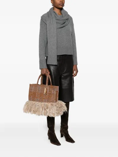 格纹流苏托特包