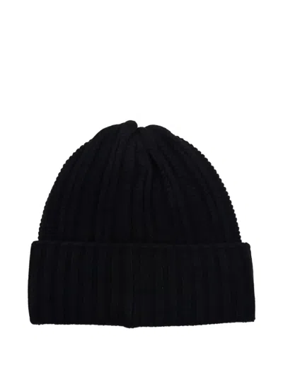 Max Mara Macbeth Wool Cashmere Ribbed Hat Hats Black In Black
