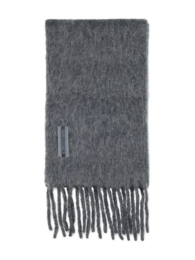 Our Legacy Rectangular Scarf Fringed Edges In Gray