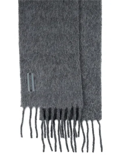 Our Legacy Rectangular Scarf Fringed Edges In Gray
