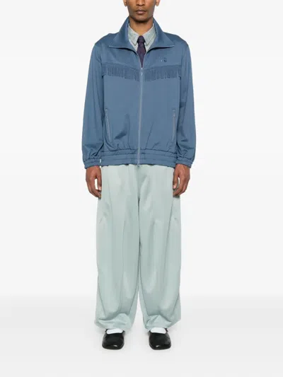 Needles Fringed Sweatshirt With Elastic Cuffs And Pockets In Blue