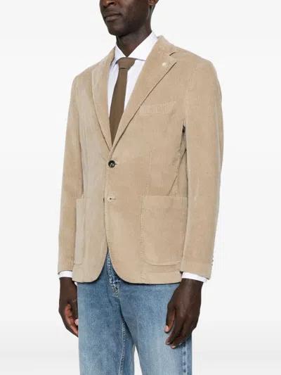 Manuel Ritz Nuvola Corduroy Blazer In Neutral