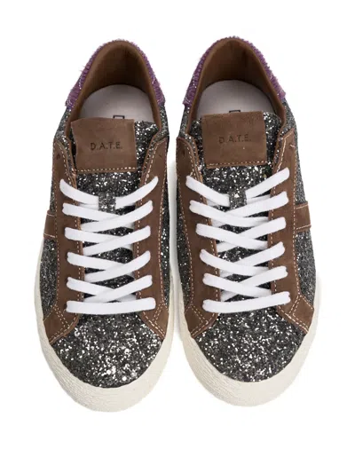 Date D.a.t.e. Low-top Glitter Sneakers In Silver