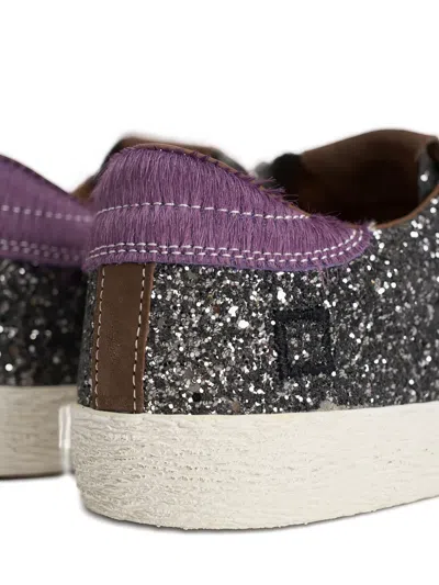 Date D.a.t.e. Low-top Glitter Sneakers In Silver