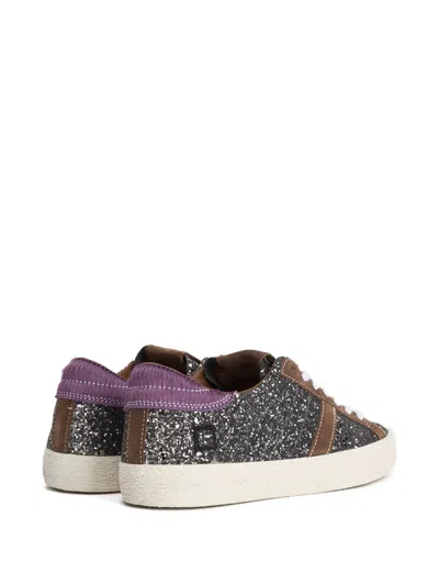 Date D.a.t.e. Low-top Glitter Sneakers In Silver