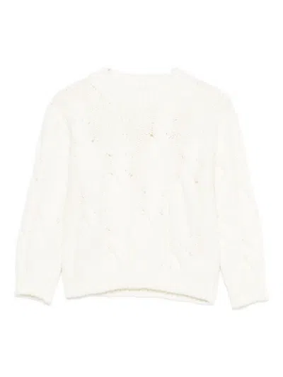 Il Gufo Cable-knit Jumper In White