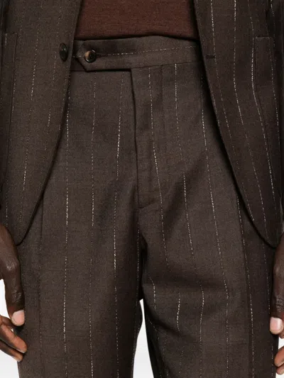 Manuel Ritz Wool-blend Single-breasted Suit In Brown