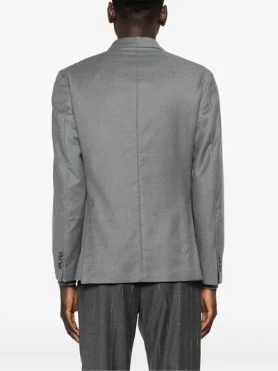 Manuel Ritz Double-breasted Blazer In Gray