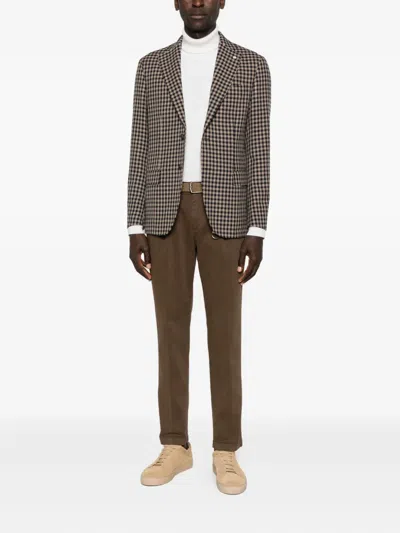 Manuel Ritz Checked Blazer In Brown