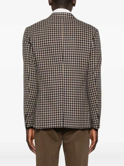 Manuel Ritz Checked Blazer In Brown
