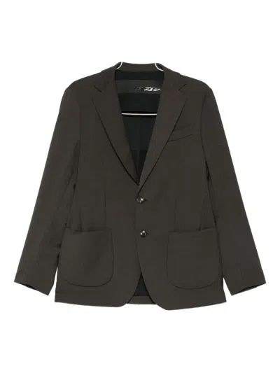 Rrd Structured Brown Jacket With Classic Silhouette In Gray