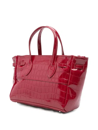 Secret Pon-pon Secret Pon Pon Crocodile Print Shoulder Bag In Red