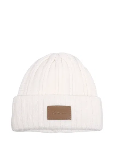 Max Mara Cuffed Ribbed Hat Style Macbeth In White