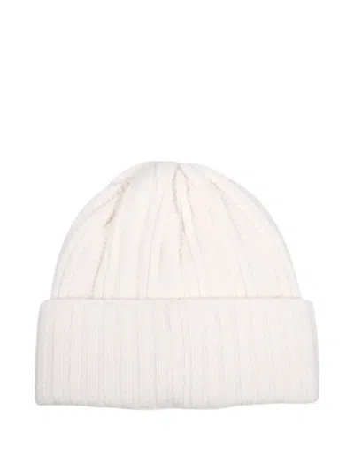 Max Mara Cuffed Ribbed Hat Style Macbeth In White
