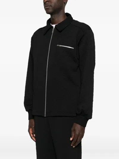 Gcds Cotton Zip-up Jacket In Black