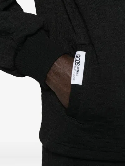 Gcds Cotton Zip-up Jacket In Black