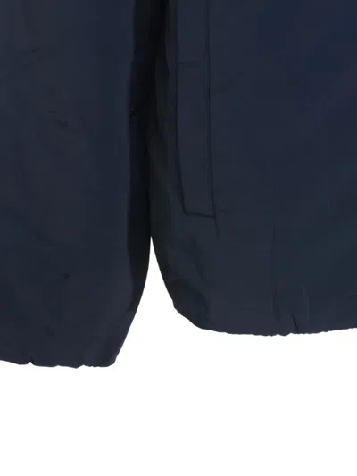 K-way Hooded Jacket With Side Pockets And Cuffs In Blue