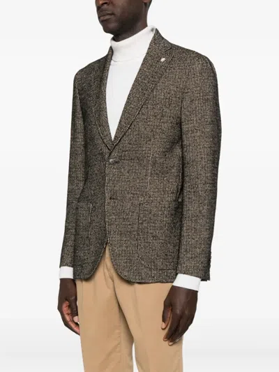 Manuel Ritz Single-breasted Blazer In Brown