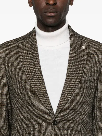 Manuel Ritz Single-breasted Blazer In Brown