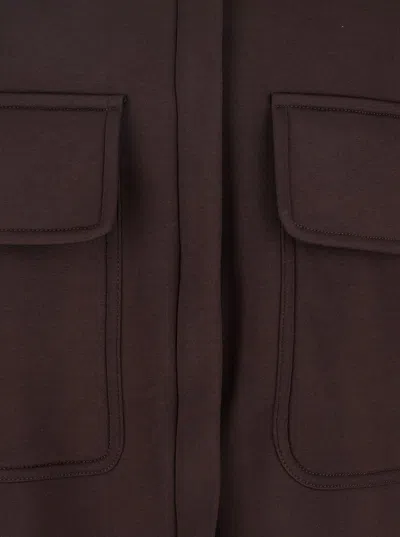 Merci Classic-collar Flap-pocket Jacket In Brown