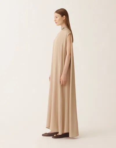 Fabiana Filippi Jewelled-embroidered Cape Maxi Dress In Brown