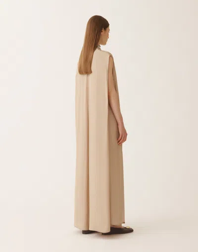 Fabiana Filippi Jewelled-embroidered Cape Maxi Dress In Brown