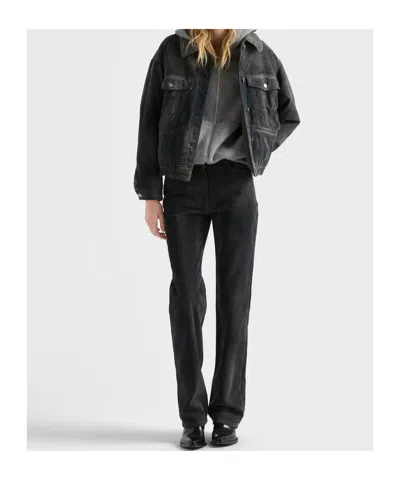 Prada Corduroy Blouson Jacket In Black