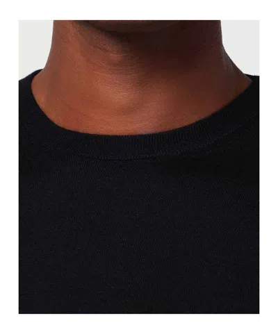 Drumohr Truffle Coloured Wool Crew Neck Sweater In Black