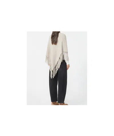 Weekend Max Mara Fringed Wool Shawl In Neutral