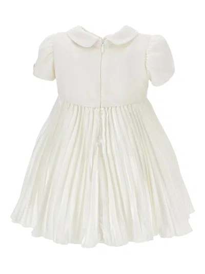 Monnalisa Pleated Dress In White