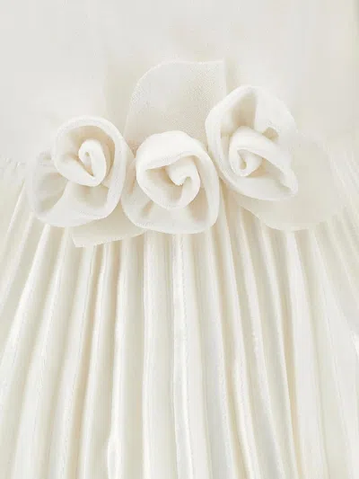 Monnalisa Pleated Dress In White