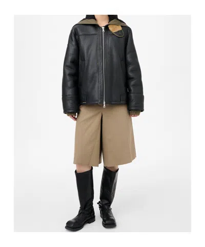 Our Legacy Blizzard Hooded Grained Leather Jacket In Black