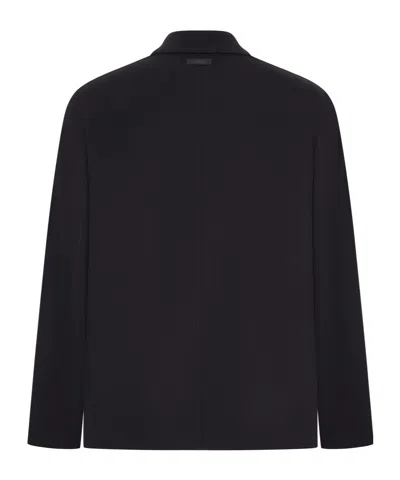 Lardini Virgin Wool Overshirt In Black