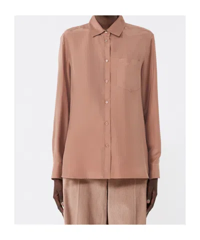 Weekend Max Mara Patch-pocket Shirt In Brown