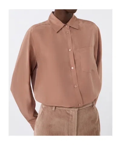 Weekend Max Mara Patch-pocket Shirt In Brown