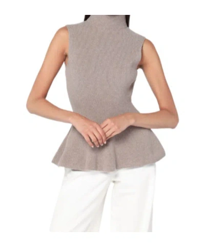 Rohe Sculptural Sleeveless Knitted Top Taupe Melange In Neutral