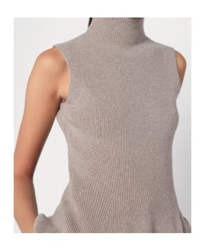 Rohe Sculptural Sleeveless Knitted Top Taupe Melange In Neutral