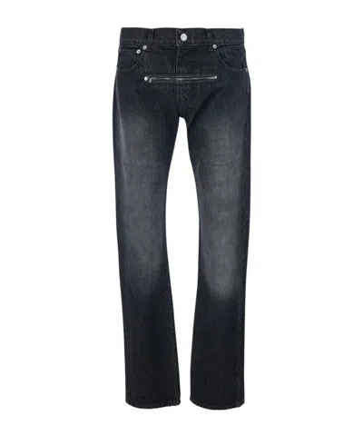 Jordanluca Zip-pocket Logo-patch Jeans In Black