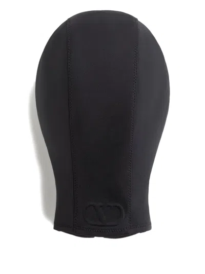 Valentino Vlogo Signature Knit Hoodie With Zip In Black
